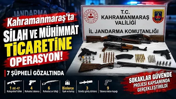 Kahramanmaraş ve Şanlıurfa’da Silah ve Mühimmat Operasyonu: 7 Gözaltı