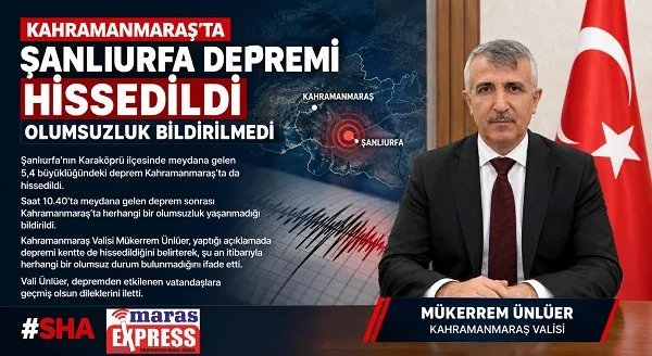 Vali Ünlüer’den Deprem Açıklaması: Kahramanmaraş’ta Olumsuzluk Yok