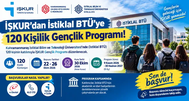 ​İŞKUR’dan İstiklal BTÜ’ye 120 Kişilik Dev Gençlik Programı! Başvurular Başlıyor!