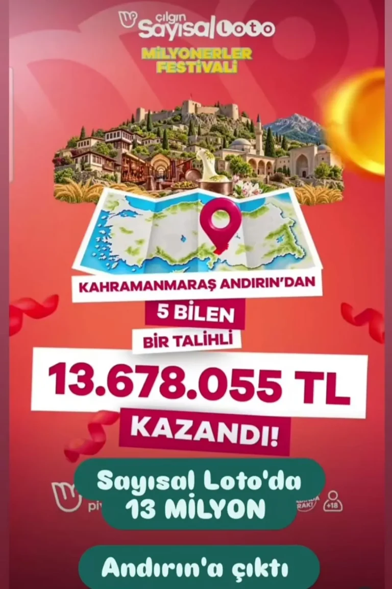 Andırın’da Milyonluk Heyecan! 13,6 Million TL’lik Şanslı Talihli Kim?
